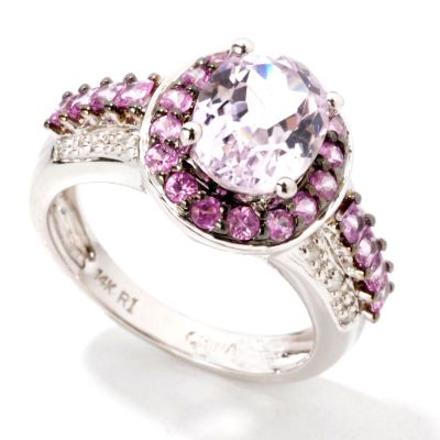 J203750 - 14K White Gold Kunzite, Pink Sapphire & Diamond Ring