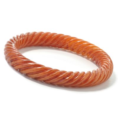 7.5" Red Serpentine Twisted Bangle Bracelet