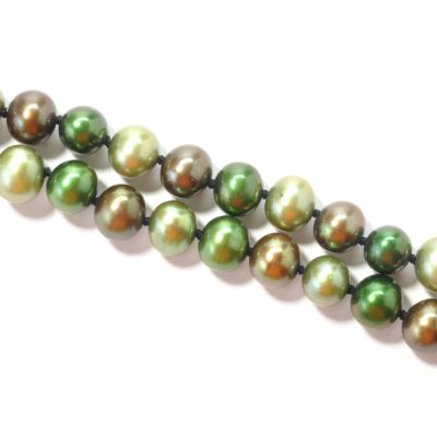 100" Multi-Green Freshwater Cultured Pearl Endless Necklace