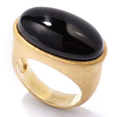 Sterling Silver / 14K Vermeil Black Onyx Ring