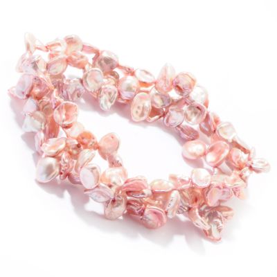 8" Pink Freshwater Cultured Keishi Pearl Stretch Bracelet