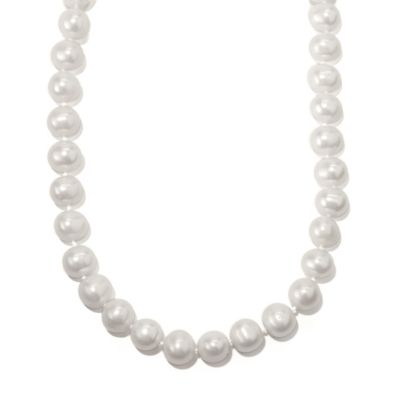 J203797 - 14K Gold 18" 9mm White or Pink Freshwater Cultured Pearl Necklace