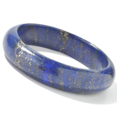 J203815 - 7.5" or 8.25" Lapis or Black Agate Bangle Bracelet