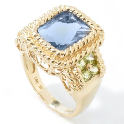 J203896 - 14K Gold Fluorite & Peridot Ring