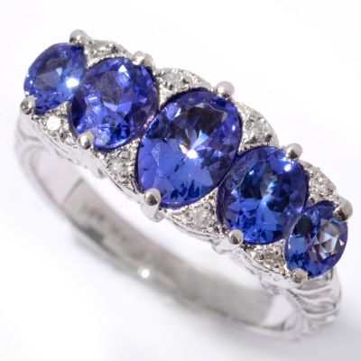 J203901 - 14K White or Yellow Gold Tanzanite & Diamond Ring