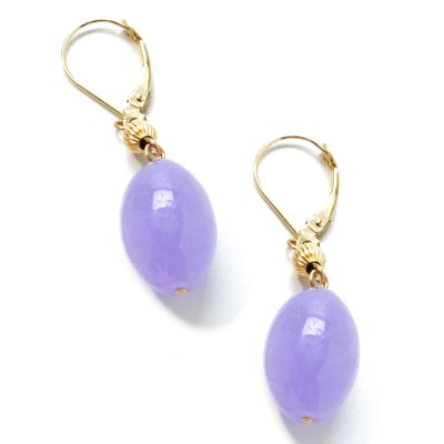 J204198 - 14K Gold Jade Color Choice Drop Bead Earrings