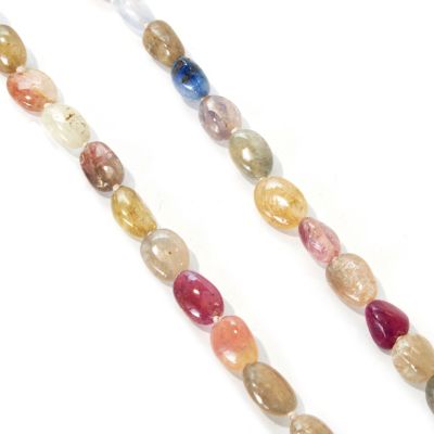 J204296 - 32.5" Natural Multi-Color Sapphire Beaded Necklace