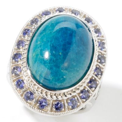 J204308 - Sterling Silver Opaque Navy Apatite & Iolite Ring