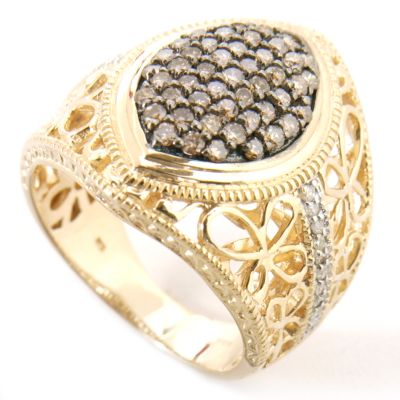 14K Chocolate & White Diamond Ring
