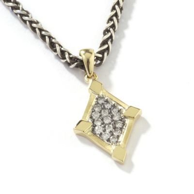 Sterling Silver18K 16" Diamond Necklace