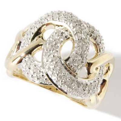 14K Diamond Heart Link Ring