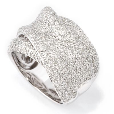 14K White Gold 1.75ct Diamond Pave Overlay Ring