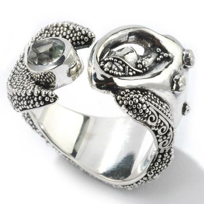 Sterling Silver Green Obsidian Ring