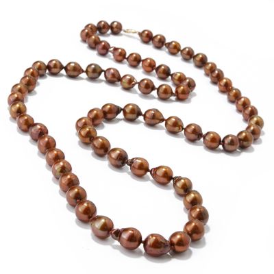 14K 36" 10-11MM Chocolate Cultured Baroque Pearl Necklace