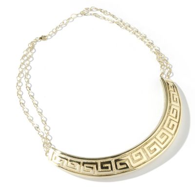 14K WG or YG 18" Greek Key Artform Necklace w 2" Extender