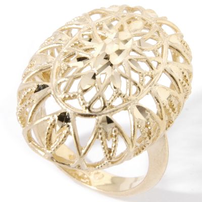 J303617 - 14K White or Yellow Gold Diamond Cut Florentine Collection Ring
