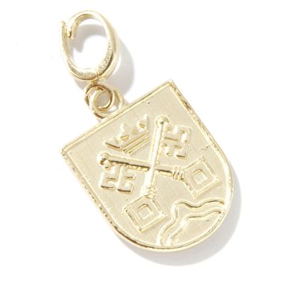 14K Ancient Shield Charm Pendant