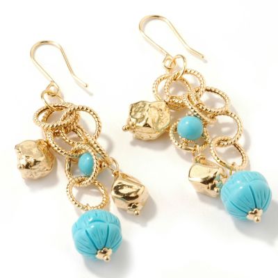  14K Coral or Turquoise Artistic 