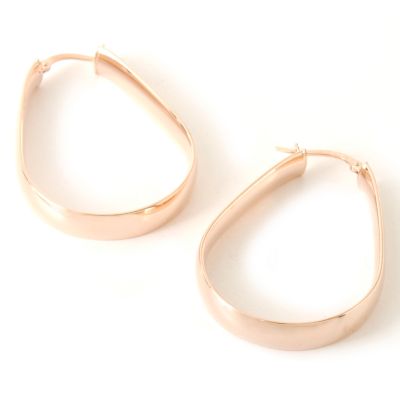 14K White, Rose, or Yellow Gold Goccia Hoop Earrings