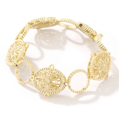 14K 7" Diamond Accent Old World Harmony Collection Bracelet