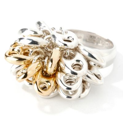 Sterling Silver / 18K Gold Puffed Mariner Cluster Ring