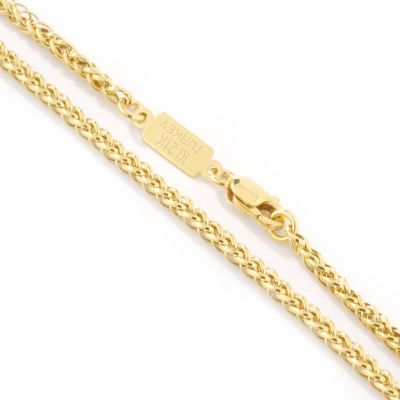 21K 24 Polished Wheat Chain Necklace