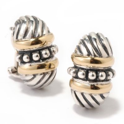 Sterling Silver / 18K Gold Twist Cable Earrings