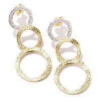 18K Elegant Diamond Interlocking Circle Earrings