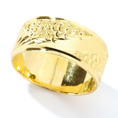 24K Gold Men's Dragon Band Ring