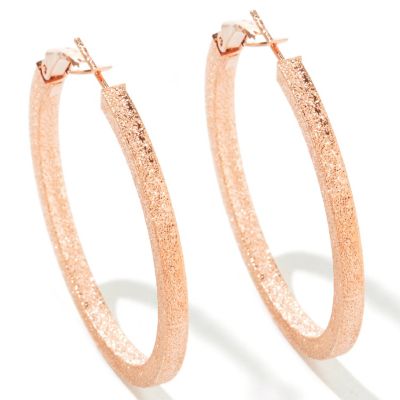 J304707 - 14K White or Yellow Gold Stardust Hoop Earrings