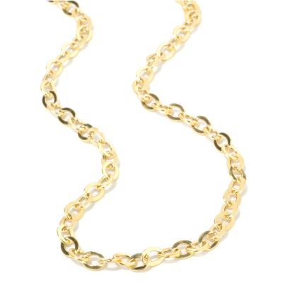 14K Gold 18" Bold Flat Rolo Link Necklace