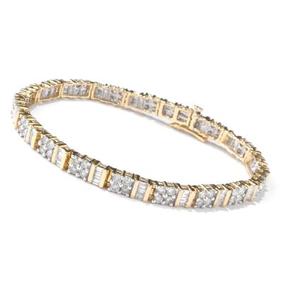 14K WG or YG 7.25" 5.00ct Diamond Bracelet