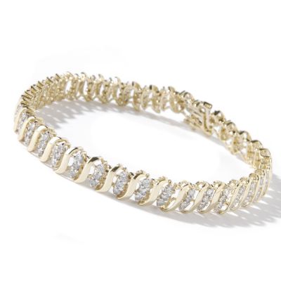 14K White or Yellow Gold 7.5" 3.00ct Diamond Bracelet