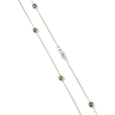 14K White Gold 24" 1.50ct Colored Diamond Station Necklace