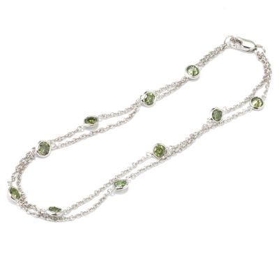 14K WG 7.5" 1.50ct Colored Diamond Station Bracelet
