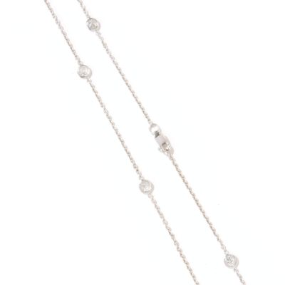 14K WG 18" 1.50ct Diamond Station Necklace  (J305468)