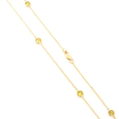 14K Gold 18" 2.00ct Colored Diamond Station Necklace
