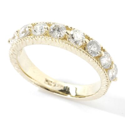 14K White or Yellow Gold 1.06ct Eight-Stone Diamond Ring