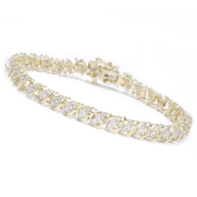 14K WG or YG 7" 2.00ct Diamond Bracelet