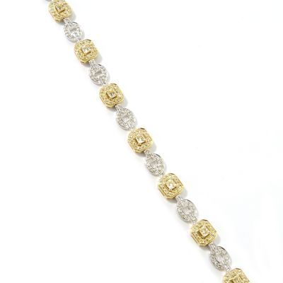 18K WG/YG 7.5" Yellow & White Diamond Bracelet
