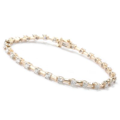 14K Gold 7" 2.00ct Diamond Bracelet