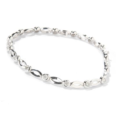 14K White Gold 7.5" 1.00ct Diamond Bracelet