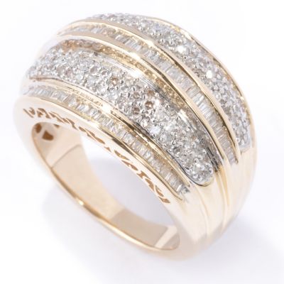 14K Gold 1.00ct Diamond Five-Row Ring