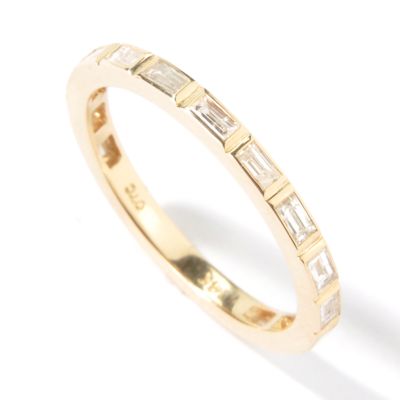 14K White or Yellow Gold Diamond Band Ring