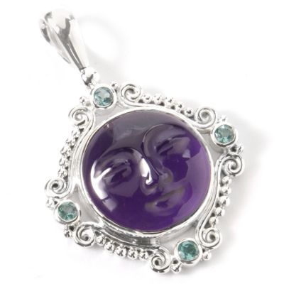 Sterling Silver Amethyst & Apatite Pendant