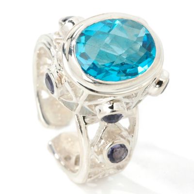 Sterling Silver Blue Quartz & Iolite Ring