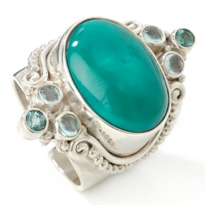 Sterling Silver Turquoise & Apatite Ring
