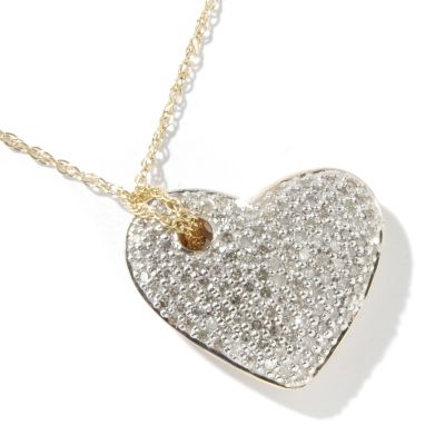 14K WG or YG 1.00ct Diamond Heart Pendant w/ Chain