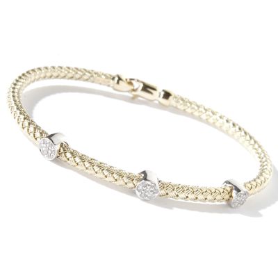 14K WG, RG or YG 6.5" Diamond Flexible Cable Bracelet