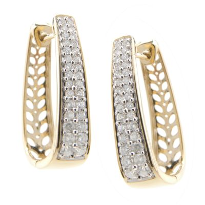14K Gold 1.00ct Diamond Hoop Earrings